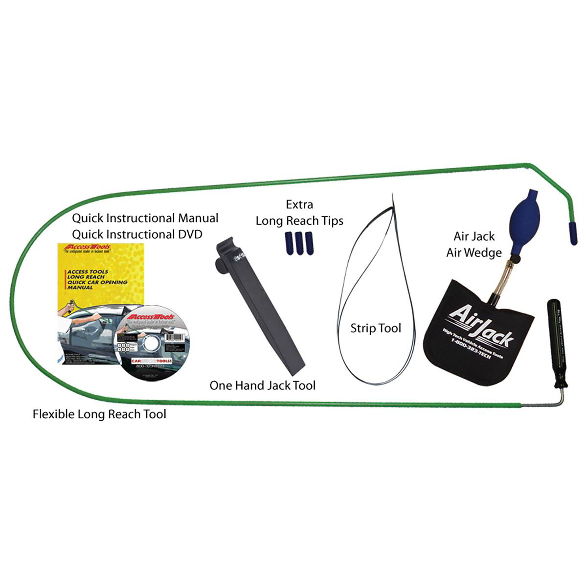 Access Tools Fast Access Car Opening Set — Air Jack, One Hand Jack Tool, Instructional DVD, Model# AETFACOS